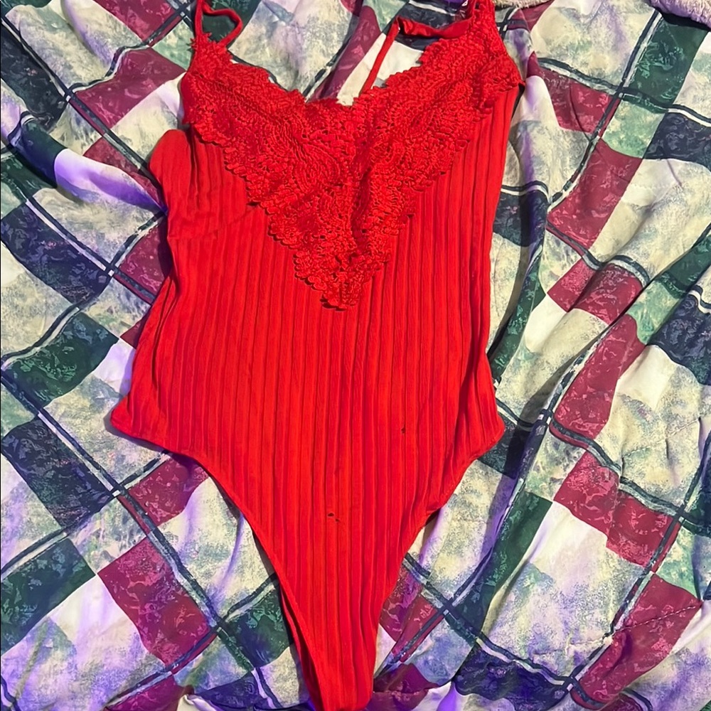 Red Lace Bodysuit